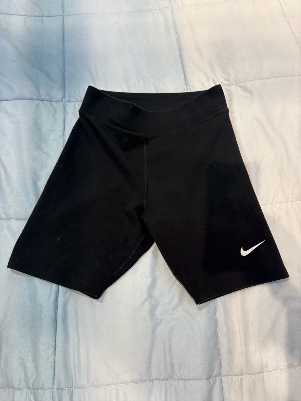 Nike Black Women's Bike Shorts with White Swoosh